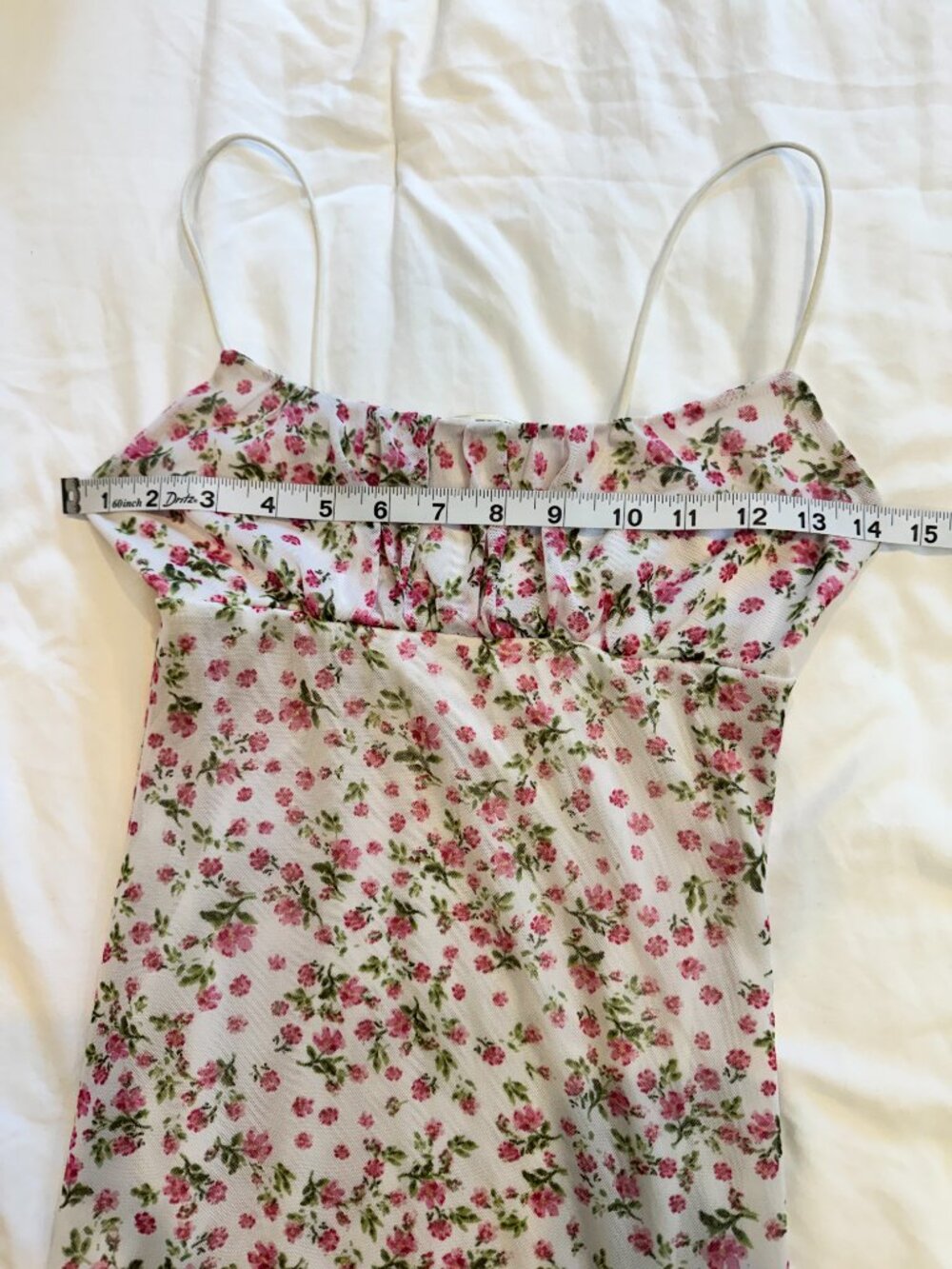 No Comment NY LA Pink Floral Mesh Mini Dress S Y2K Coquette - Picture 4 of 10